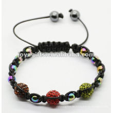 Rosa Kristallkugel gewebtes shamballa Armband, gesponnenes Armband